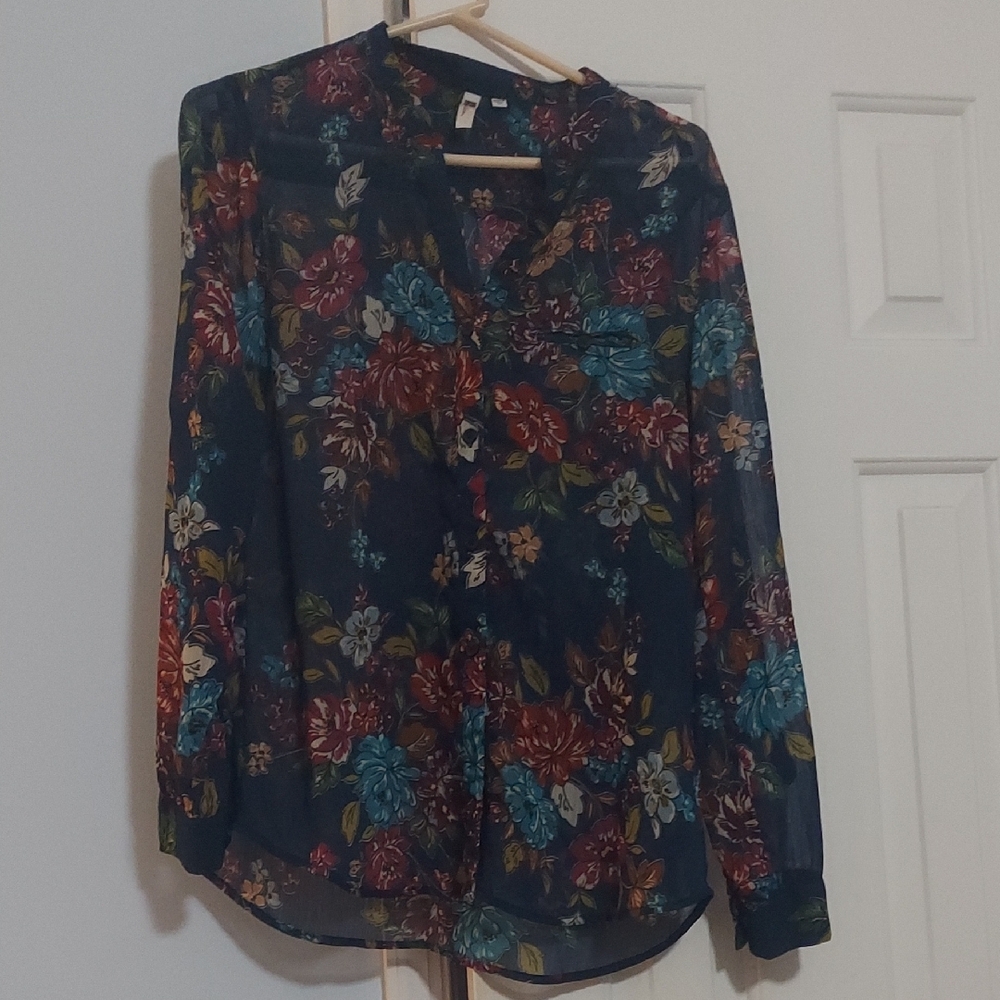 🌼 3 for $10 Floral Print Sheer Blouse - Multicolor